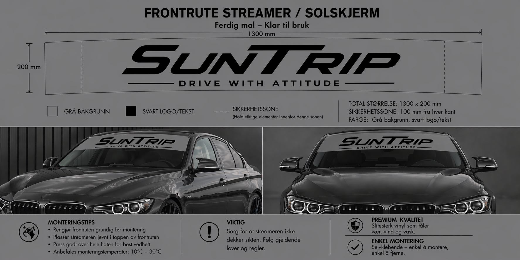 SunTrip Streamer – Frontrute Solskjerm