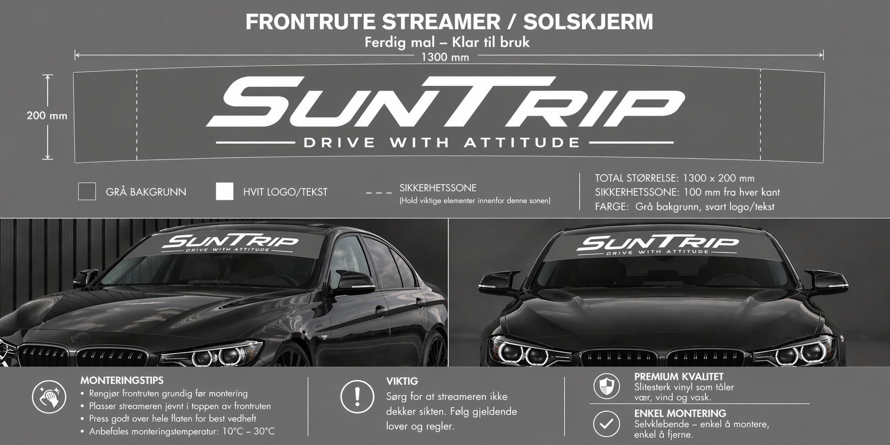 SunTrip Streamer – Frontrute Solskjerm