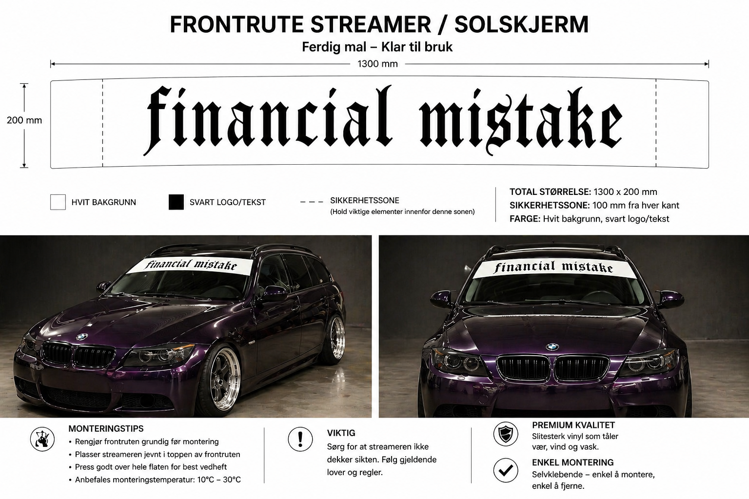 Financial Mistake – Frontrute Streamer (Solskjerm)