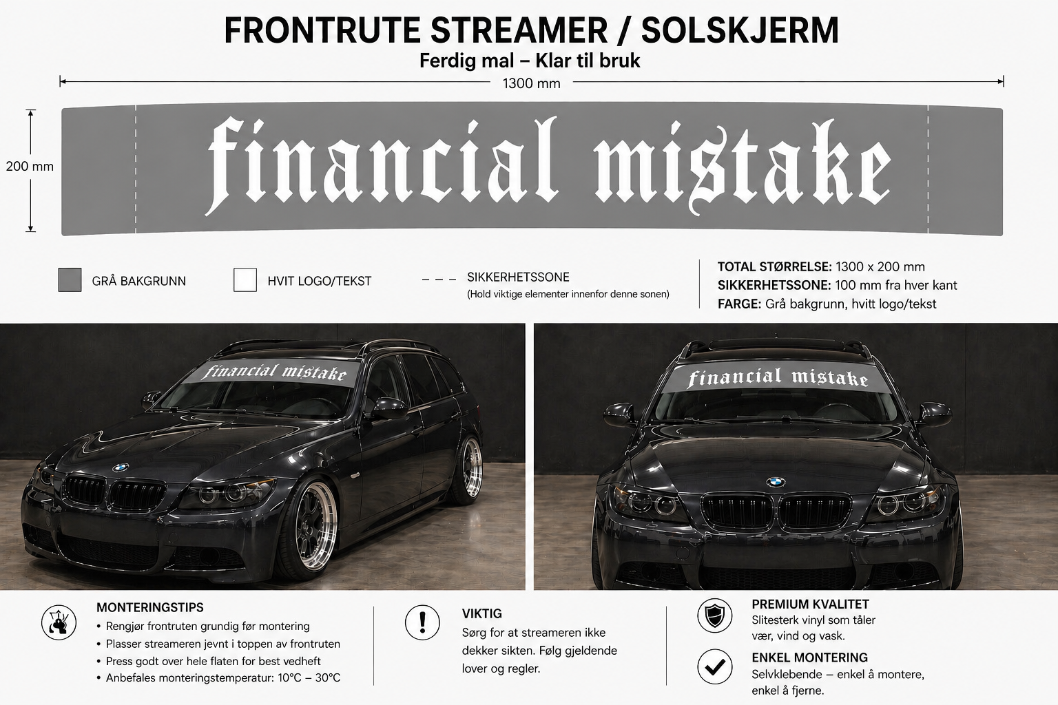 Financial Mistake – Frontrute Streamer (Solskjerm)