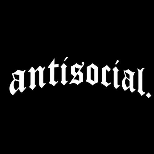 ANTISOCIAL – Buet Bakrute Sticker (Gothic Style)