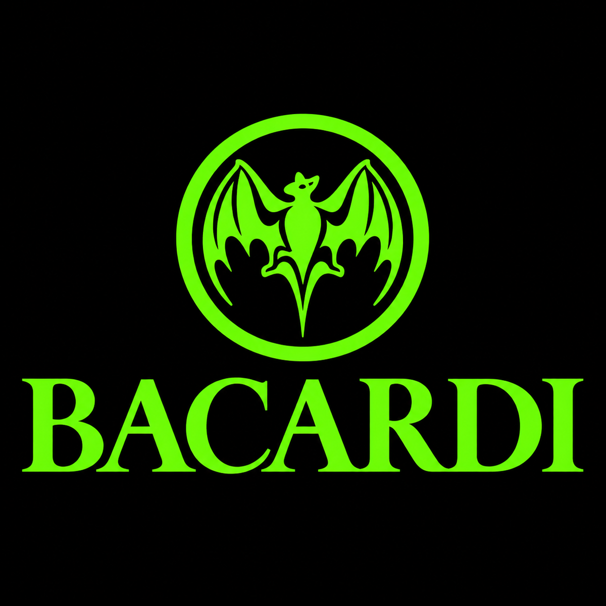 Bacardi-dekal i fargen Grønn