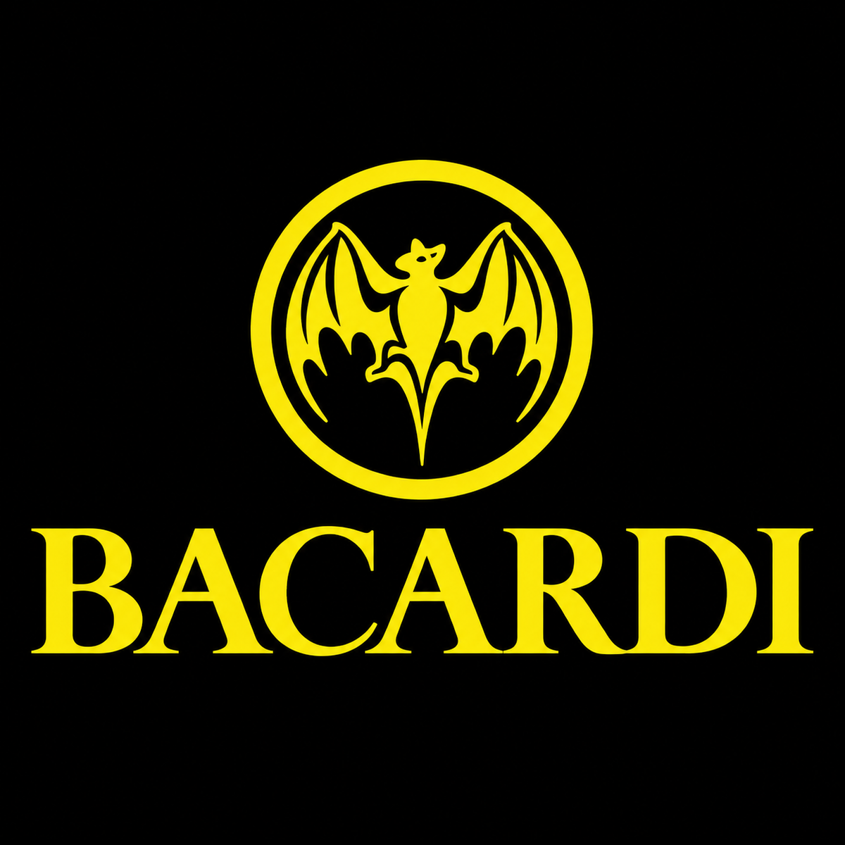 Bacardi-dekal i fargen Gul
