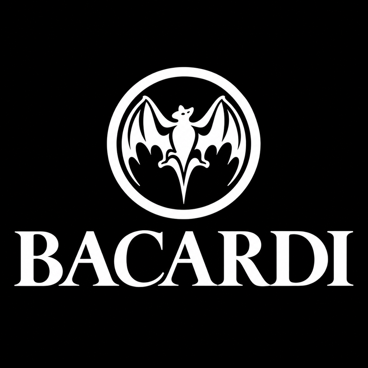 Bacardi-dekal i fargen Hvit