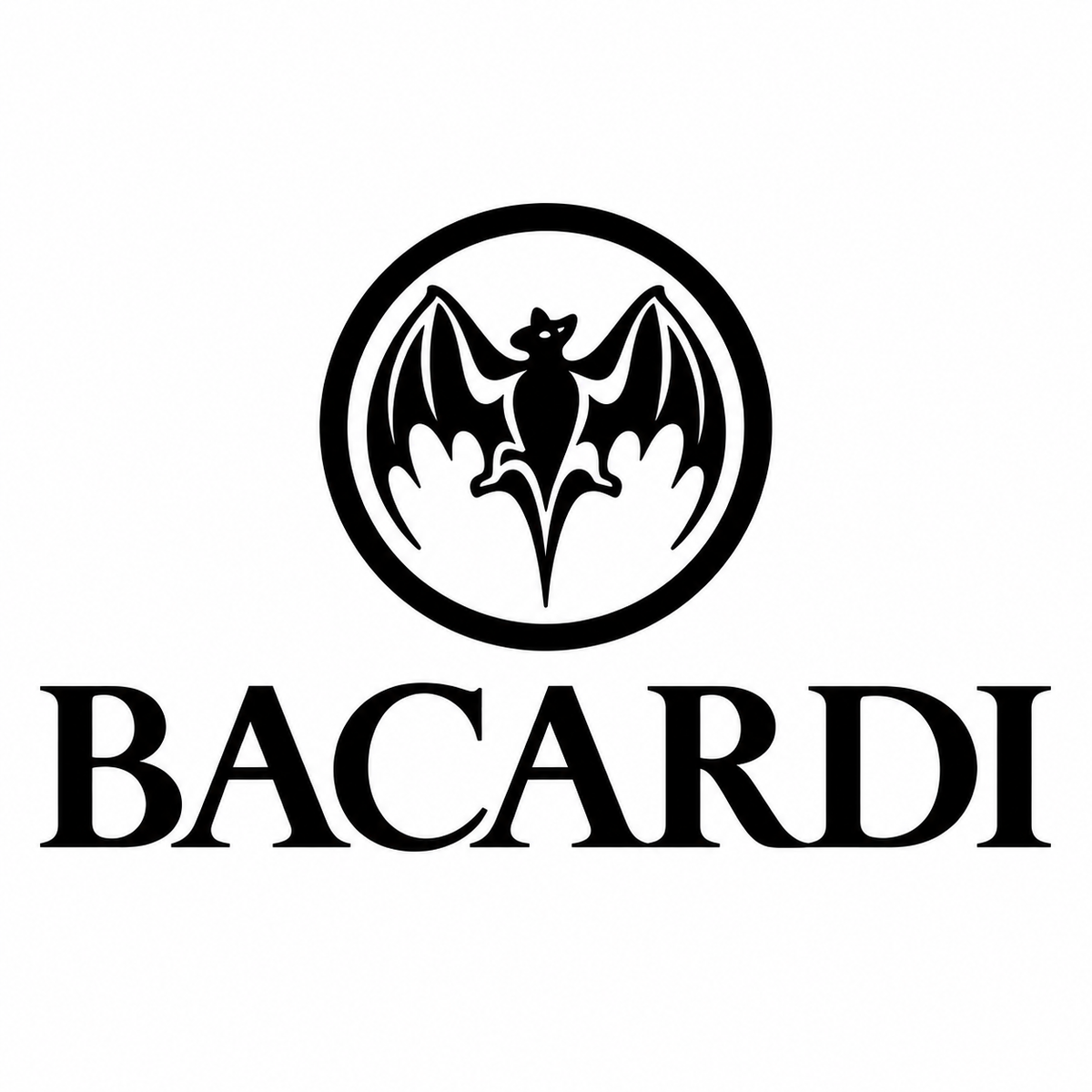 Bacardi-dekal i fargen Sort