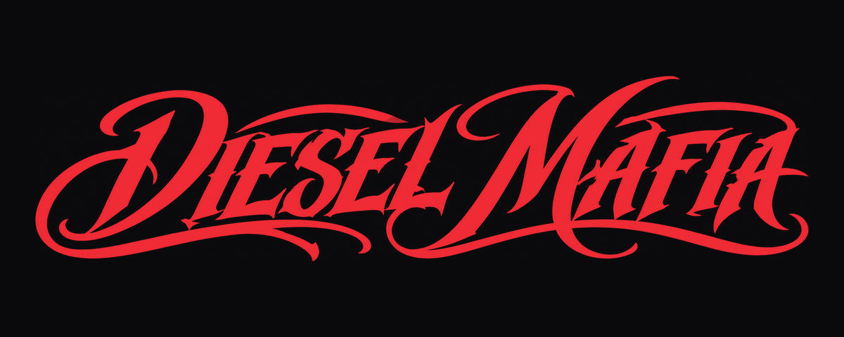 Diesel Mafia – rød bildekal (uten bakgrunn)