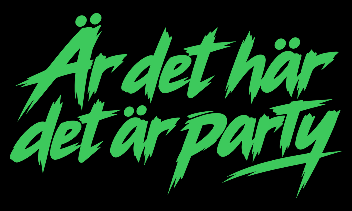 Är det här det är party – Grønn klistremerke