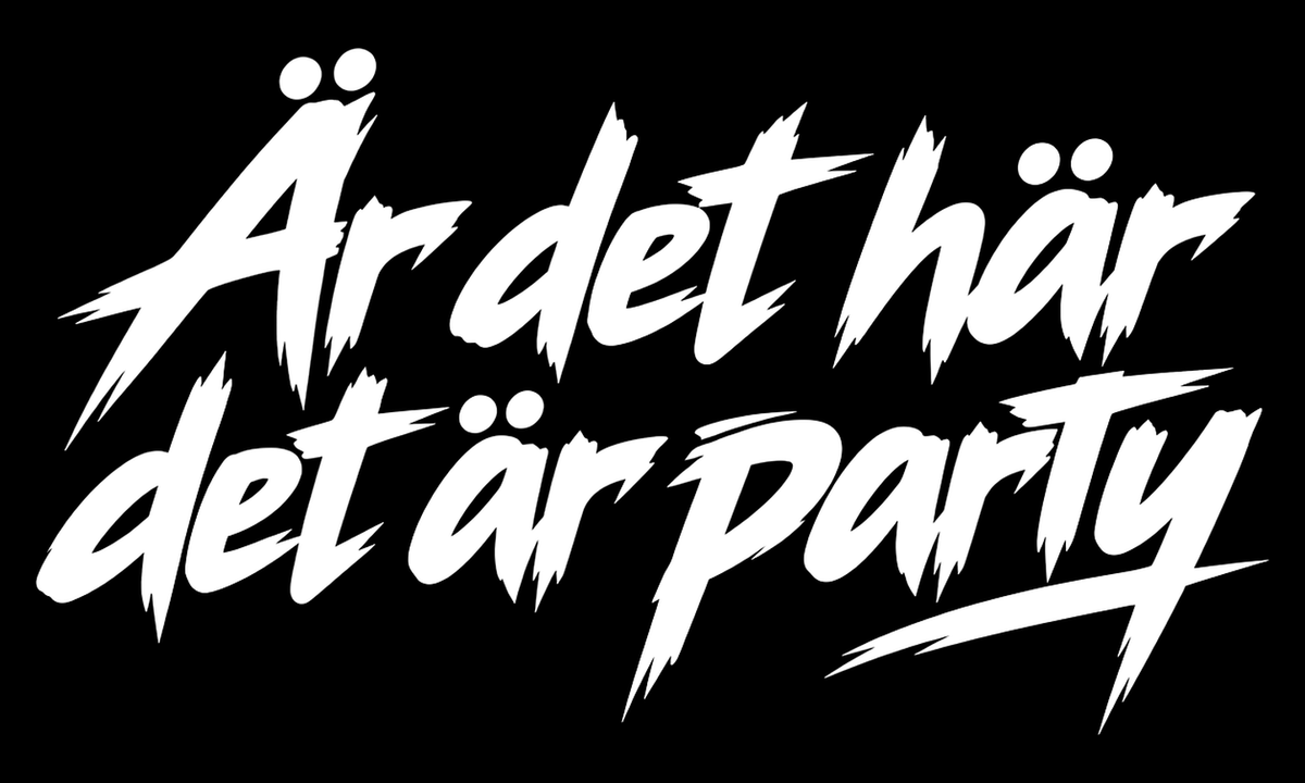 Är det här det är party – Hvit klistremerke