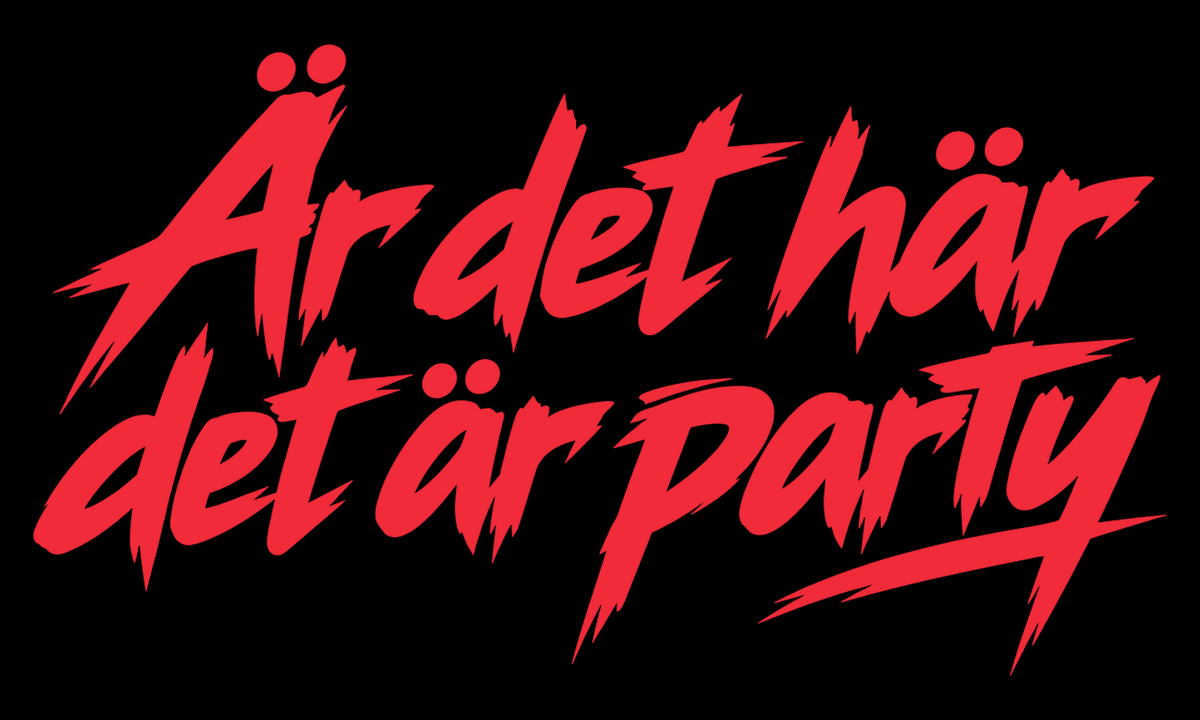 Är det här det är party – Rød klistremerke