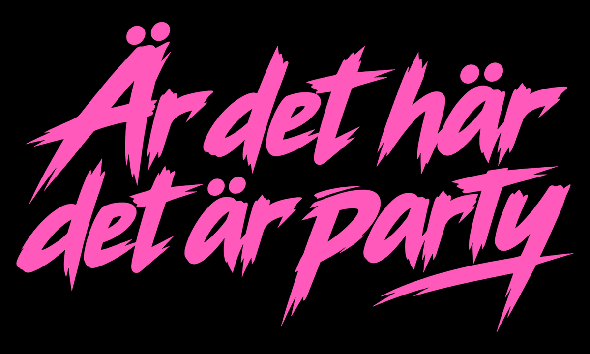 Är det här det är party – Rosa klistremerke