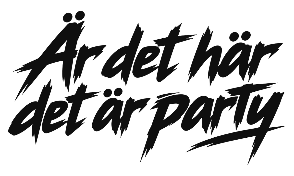 Är det här det är party – Sort klistremerke
