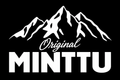 Original MINTTU dekal med hvitt fjellmotiv på sort bakgrunn