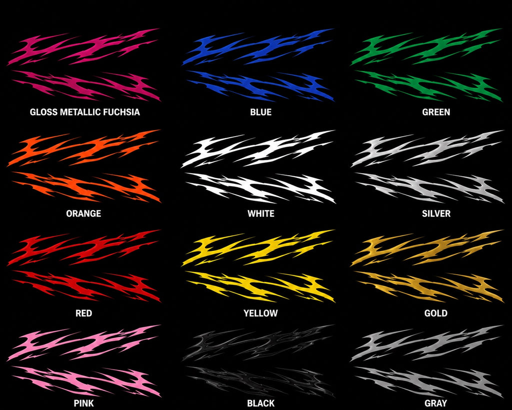 Available colors for tribal car side decal kit